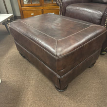 Load image into Gallery viewer, Brown Leather Arm Chair w/ Ottoman