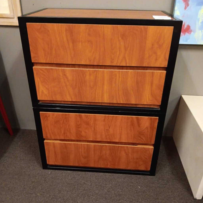 University Loft 4 Drawer Brown/Black Chest