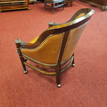 Load image into Gallery viewer, Brown Leather Rolling Game Chair
