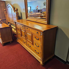 Load image into Gallery viewer, Pine Wood 8 Drawer Dresser w/2 Doors and Mirror