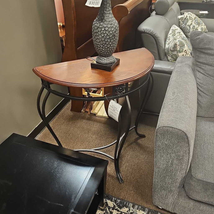 1/2 Moon Wood/Iron Entry Table