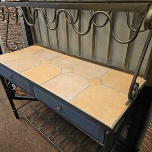 Iron Tile Top Baker's/Wine Rack