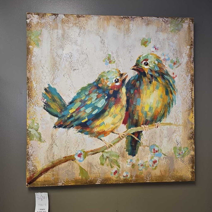 Colorful Birds on Canvas