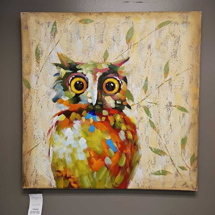 Colorful Owl on Canvas