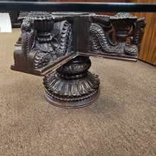 Load image into Gallery viewer, Antique Carved Wood Base w/Glass Top Coffee Table