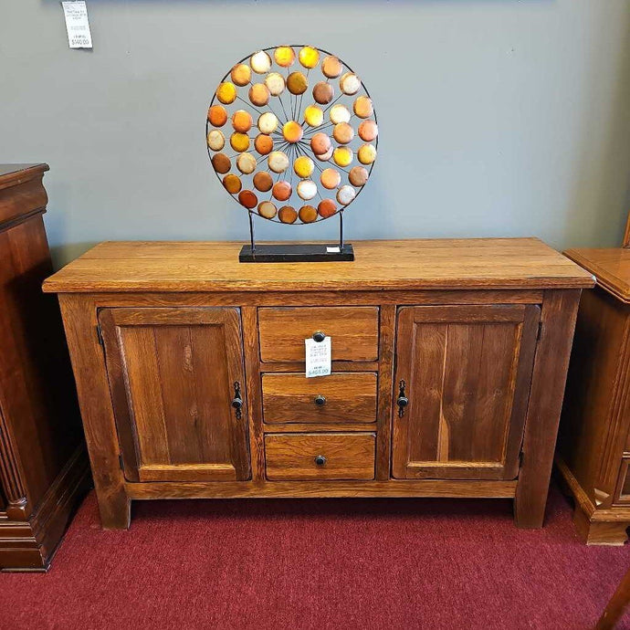 Oak Wood Sideboard 3 Drawers/ 2 Doors