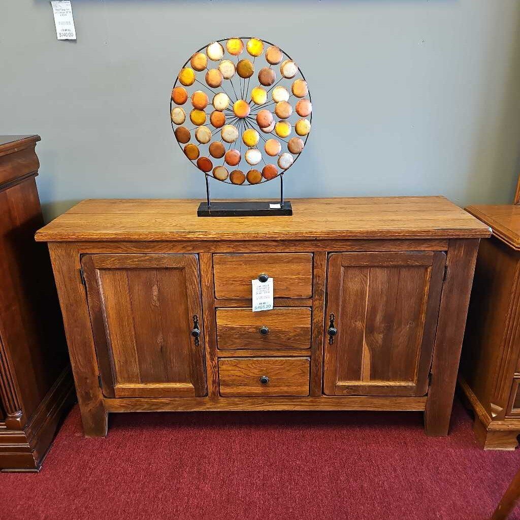 Oak Wood Sideboard 3 Drawers/ 2 Doors