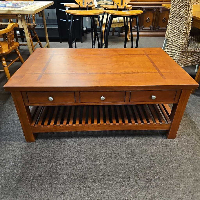 Wood Coffee Table w/ 6 Drawers and 1 Shelf