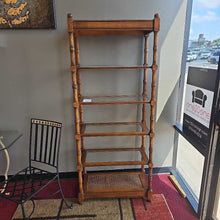 Load image into Gallery viewer, Wood Shelving Unit w/5 Glass Insert Shelves