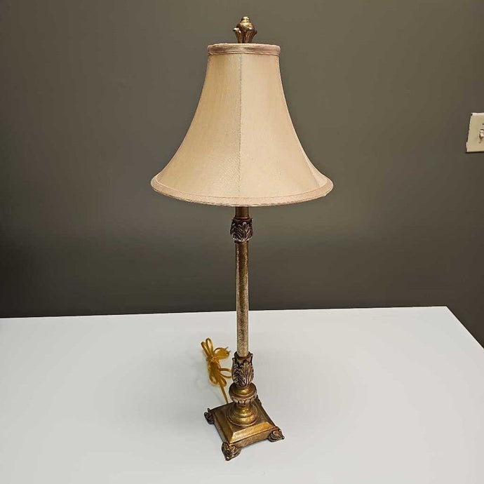 Gold Lamp w/Tan Shade
