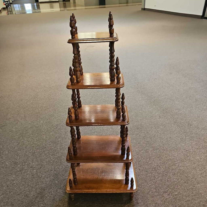 Walnut 5 Shelf Wood Stand