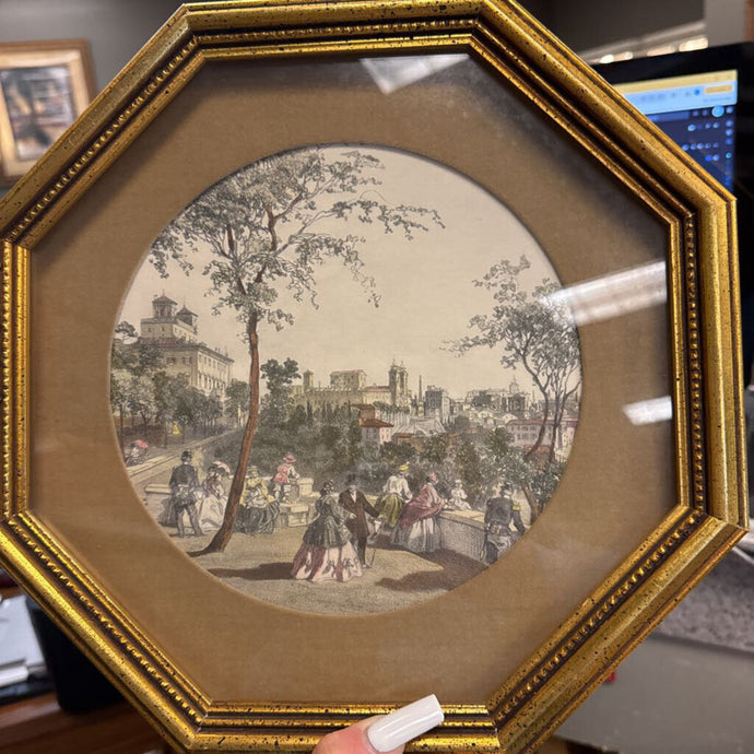 Gold Octagon Framed Victorian Picture