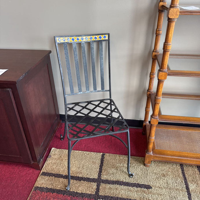 Black Iron Chair w/ Tile Decor