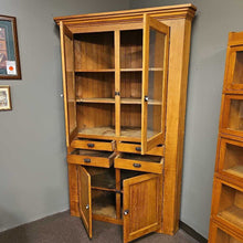 Load image into Gallery viewer, Corner Hutch w/drawers, doors and glass
