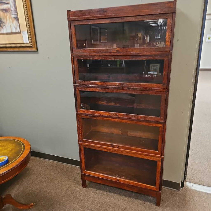 Dark Oak 5 Stack Barrister Lawyer's Bookcase