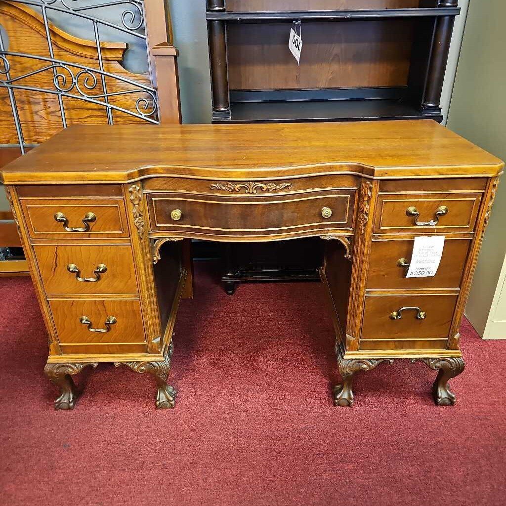 Vintage Mahogany 7 Drawer Desk