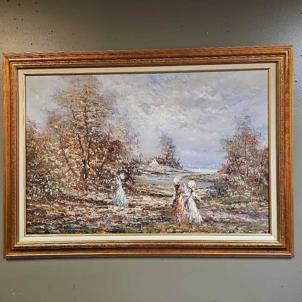 Framed Picture of Girls and Ocean View
