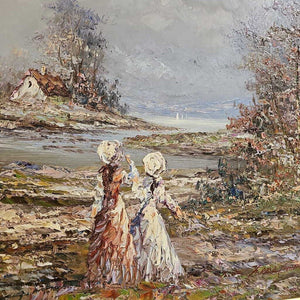 Framed Picture of Girls and Ocean View
