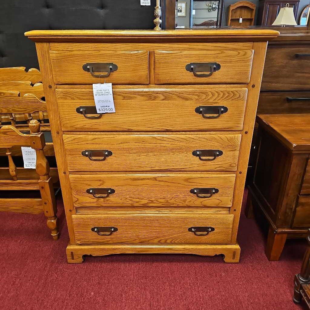 White Ash 6 Drawer Chest