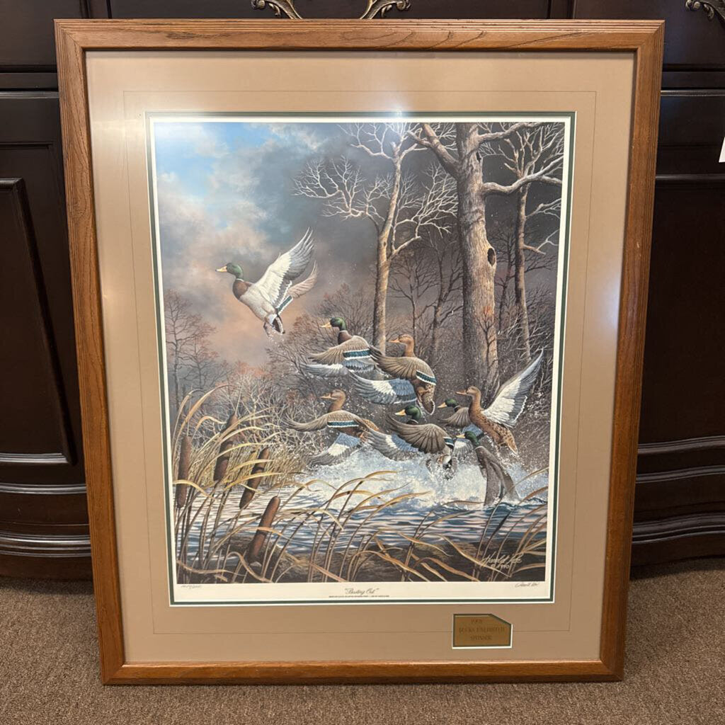 Matted Signed Print 'Busting Out' for Ducks Unlimited