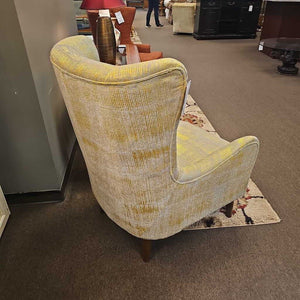 Upholstered Arm Chair Gold & Grey