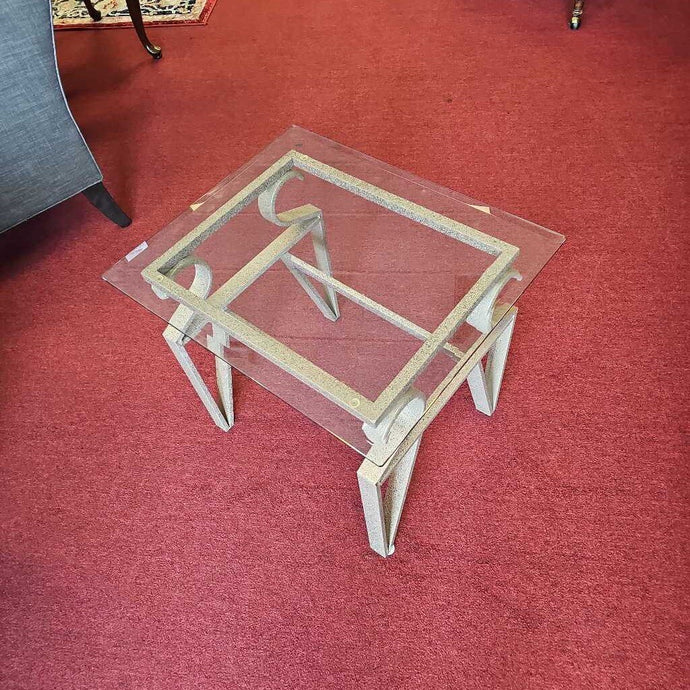 Beveled Glass Top End Table