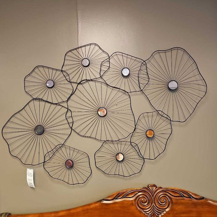 Black Wire & Mirror Wall Decor
