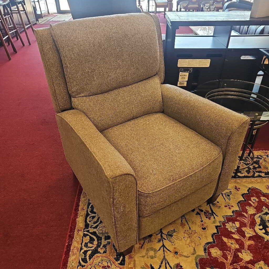 Grey Fabric Recliner w/Pillows