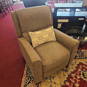 Grey Fabric Recliner w/Pillows