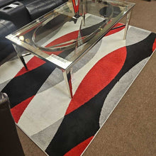 Load image into Gallery viewer, Red, Grey &amp; White Area Rug