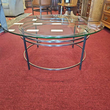 Load image into Gallery viewer, Round Glass and Metal Coffee Table