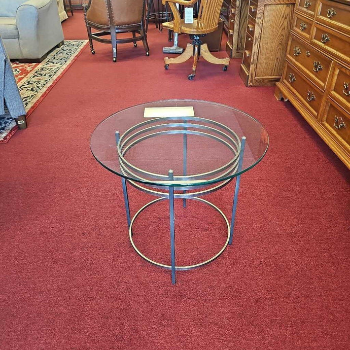 Glass Top/Metal Base Side Table