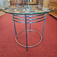 Load image into Gallery viewer, Glass Top/Metal Base Side Table