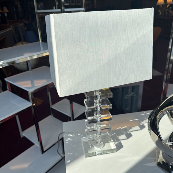Acrylic Base Lamp w/ White Shade