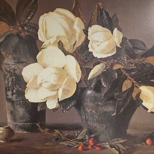 Cream Colored Flowers in Gold Grame