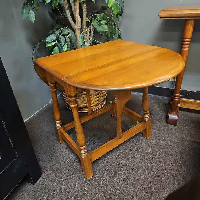 Wood Drop Leaf End Table