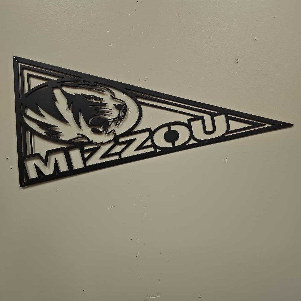 Mizzou Black Metal Flag