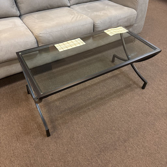 Metal Glass Top Coffee Table