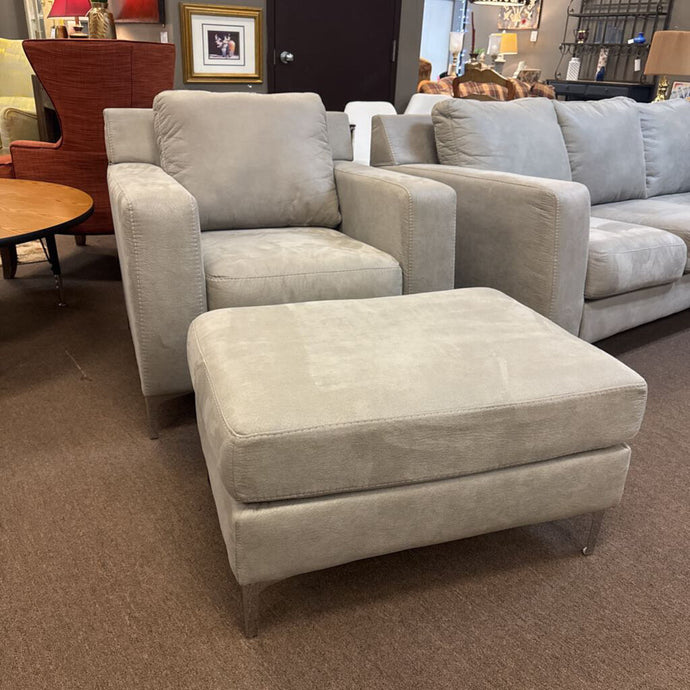 Grey Chair w/ Ottoman