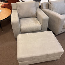 Load image into Gallery viewer, Grey Chair w/ Ottoman