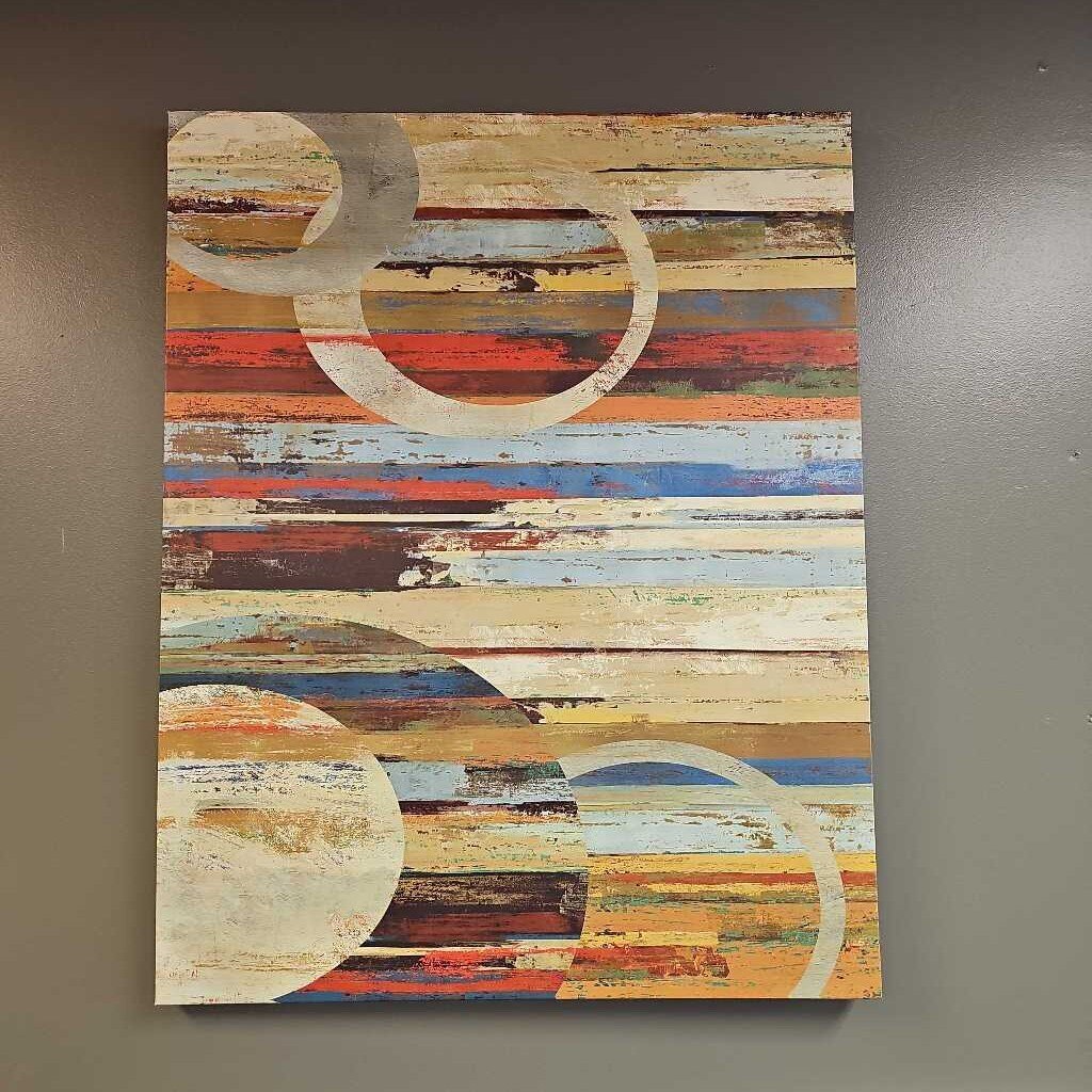 Abstract Striped Canvas Art