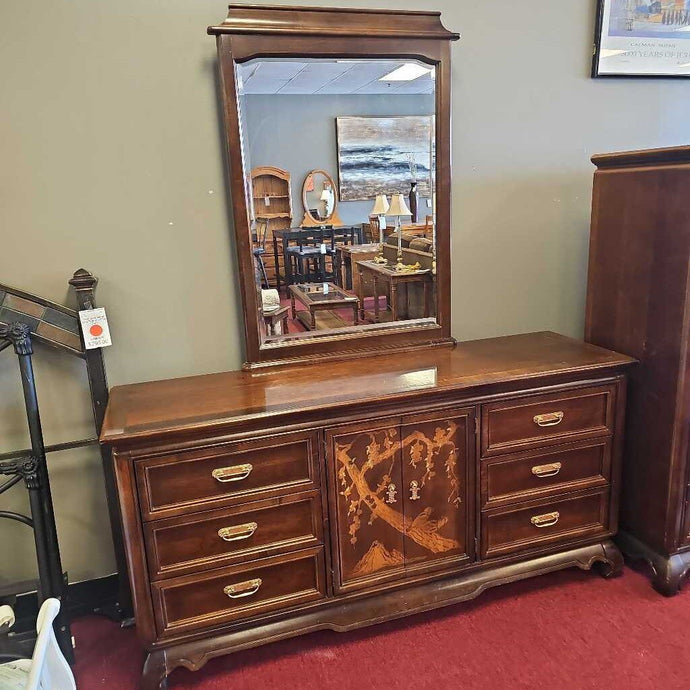 Asian Style 9 Drawer Dresser w/Mirror