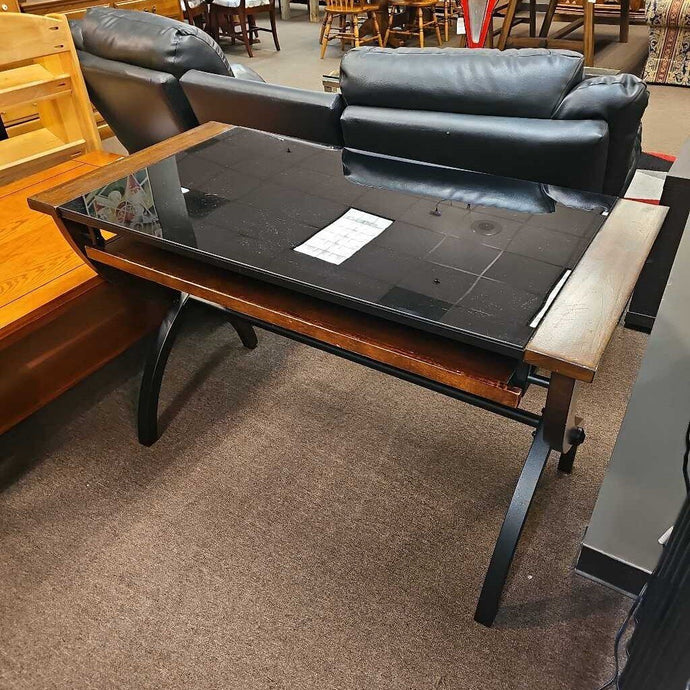 Glass Top Computer Desk