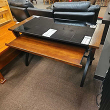 Load image into Gallery viewer, Glass Top Computer Desk