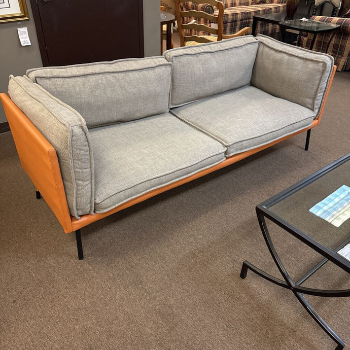 Orange Sofa w/ Gray Cushions