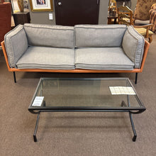 Load image into Gallery viewer, Orange Sofa w/ Gray Cushions