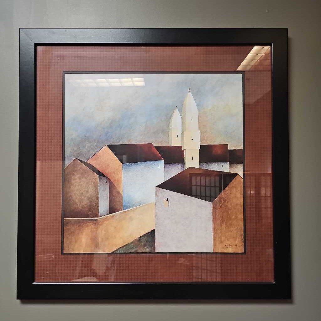 Abstract Buildings in Black Frame