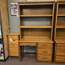 Load image into Gallery viewer, Wood desk w/Bookshelf
