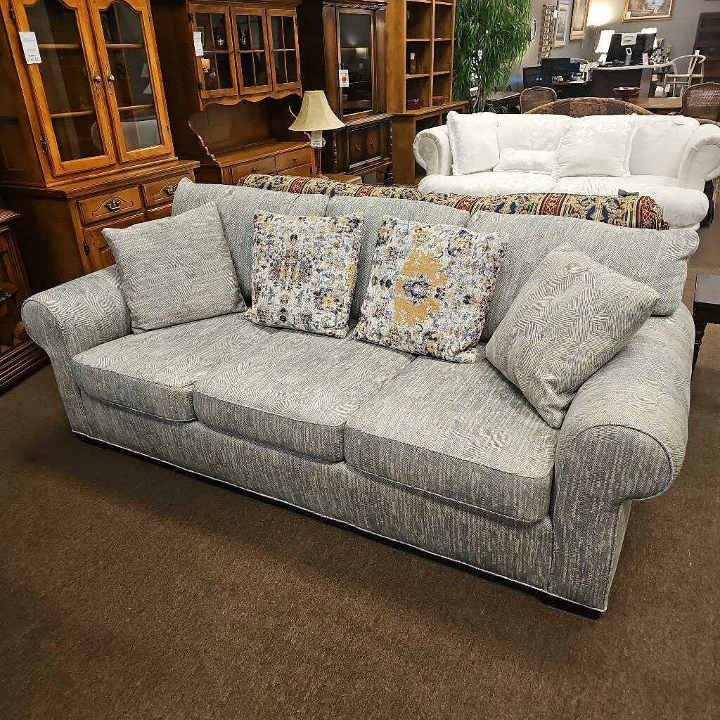 Blue Multi Color Sofa w/ Pillows