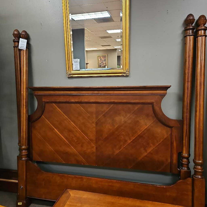 King Size Dark Wood 4 Poster Bed